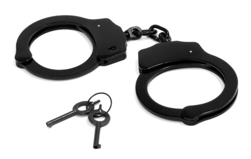 black handcuffs with keys